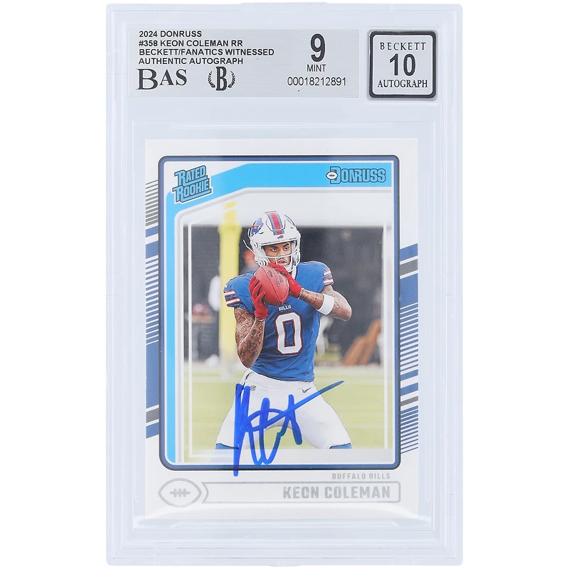 V106832 Bills Keon Coleman Buffalo Bills Autographié 2024 Panini Donruss #358 Beckett Fanatics Witnessed Authentifié 9/10 Rookie Card Keon Coleman AUT PAA TRADING CARDS 45867 AUTTRC CA01F08264 #5