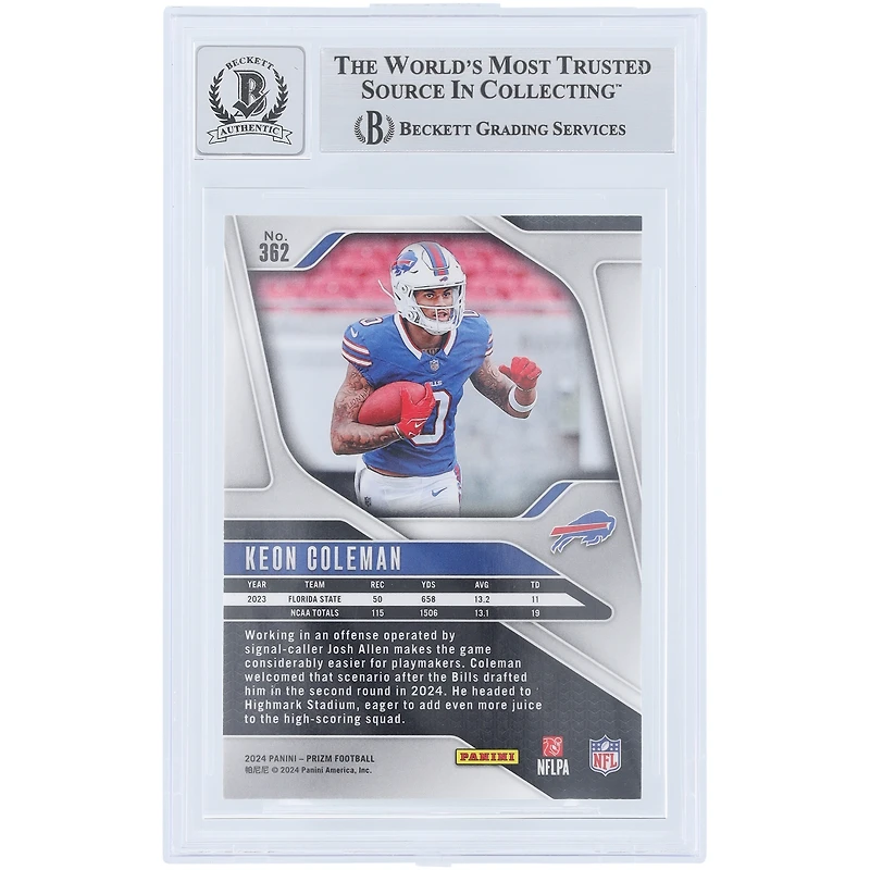 V106832 Bills Keon Coleman Buffalo Bills Autographié 2024 Panini Prizm #362 Beckett Fanatics Witnessed Authenticated 10 Rookie Card Keon Coleman AUT PAA TRADING CARDS 45867 AUTTRC CA01F08267 #8