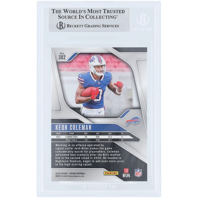 V106832 Bills Keon Coleman Buffalo Bills Autographié 2024 Panini Prizm #362 Beckett Fanatics Witnessed Authenticated Rookie Card Keon Coleman AUT PAA TRADING CARDS 45867 AUTTRC CA01F08266 #7
