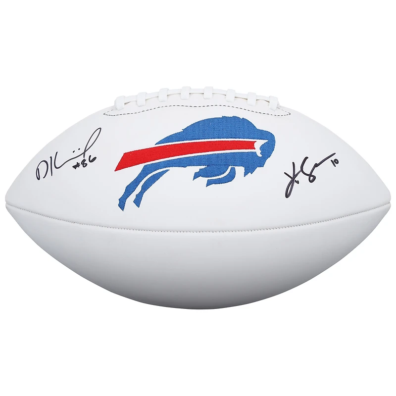 Khalil Shakir & Dalton Kincaid Buffalo Bills Autographed Wilson White Panel Football