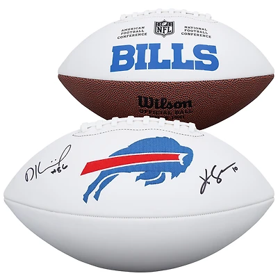 Khalil Shakir & Dalton Kincaid Buffalo Bills Autographed Wilson White Panel Football