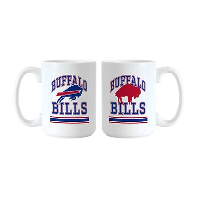 Ensemble de tasses Logo Brands Buffalo Bills 15 oz. Modèle actuel et rétro