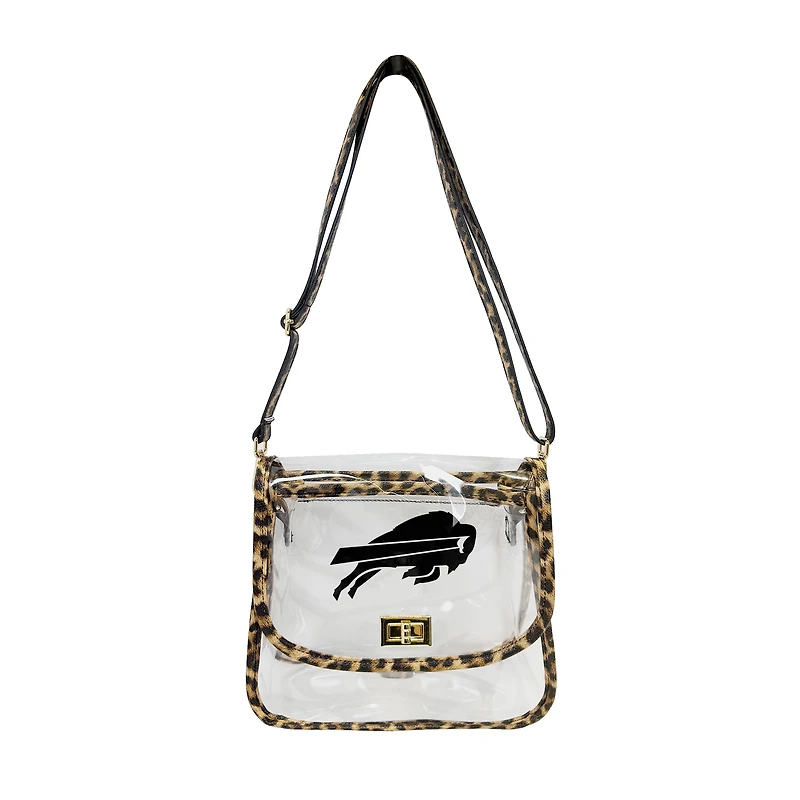 Logo Brands Buffalo Bills Leopard Print Trim Clear Purse