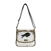 Logo Brands Buffalo Bills Leopard Print Trim Clear Purse