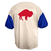 Men's Fanatics  Cream Buffalo Bills Vintage Full-Button Short Sleeve Top