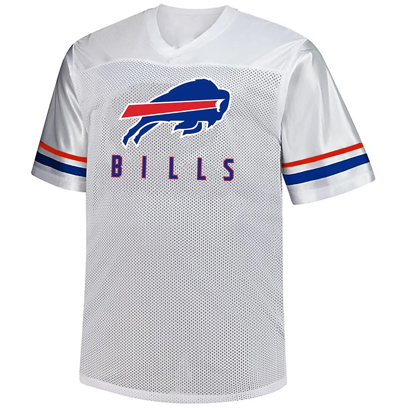 Maillot à col en V Fanatics Josh Allen pour homme, blanc, Buffalo Bills, grande taille