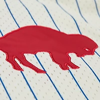 Men's Mitchell & Ness  Cream Buffalo Bills Vintage Logo Final Seconds Full-Button Mesh Top
