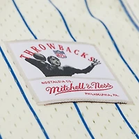 Men's Mitchell & Ness  Cream Buffalo Bills Vintage Logo Final Seconds Full-Button Mesh Top