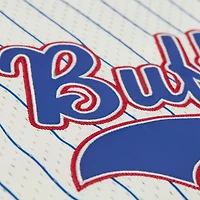 Men's Mitchell & Ness  Cream Buffalo Bills Vintage Logo Final Seconds Full-Button Mesh Top
