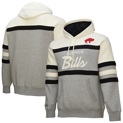 Men's Mitchell & Ness  Heather Gray Buffalo Bills Head Coach Vintage Logo Pullover Hoodie