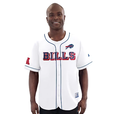 Men's Starter  White Buffalo Bills Button-Up Top