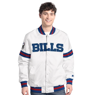 Veste universitaire à boutons-pression Buffalo Bills Starter blanche pour homme