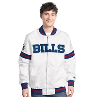 Veste universitaire à boutons-pression Buffalo Bills Starter blanche pour homme