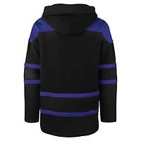 Men's '47 Black Buffalo Bills Dark Pop Lace-Up Pullover Hoodie