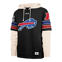 Men's '47  Black Buffalo Bills Split Zone Cornerback Duo Lacer Hoodie