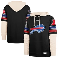 Men's '47  Black Buffalo Bills Split Zone Cornerback Duo Lacer Hoodie