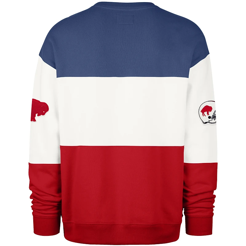 Men's '47 Royal/Red Buffalo Bills Throwback Breeze Maximalist Sweatshirt