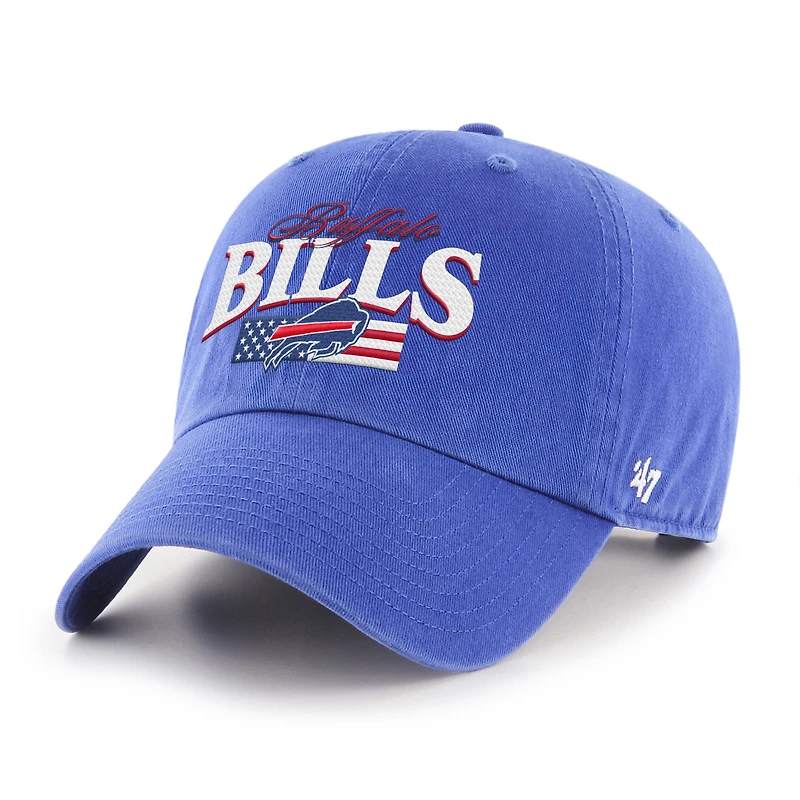 Men's '47 Royal Buffalo Bills American Flag Clean Up Adjustable Hat