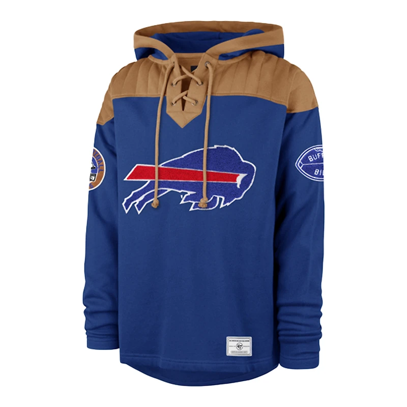 Men's '47 Royal Buffalo Bills Golden Age Wingback Lacer Hoodie