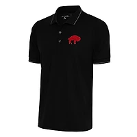 Polo rétro Antigua Black Buffalo Bills pour homme, coupe grande et taille, avec logo de l'équipe