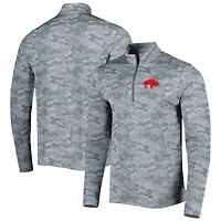 Haut à fermeture éclair quart de tour rétro Antigua Grey Buffalo Bills Brigade pour homme