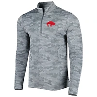 Haut à fermeture éclair quart de tour rétro Antigua Grey Buffalo Bills Brigade pour homme