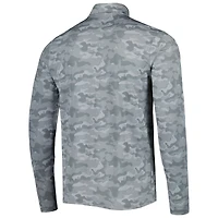 Men's Antigua Gray Buffalo Bills Brigade Throwback Quarter-Zip Top