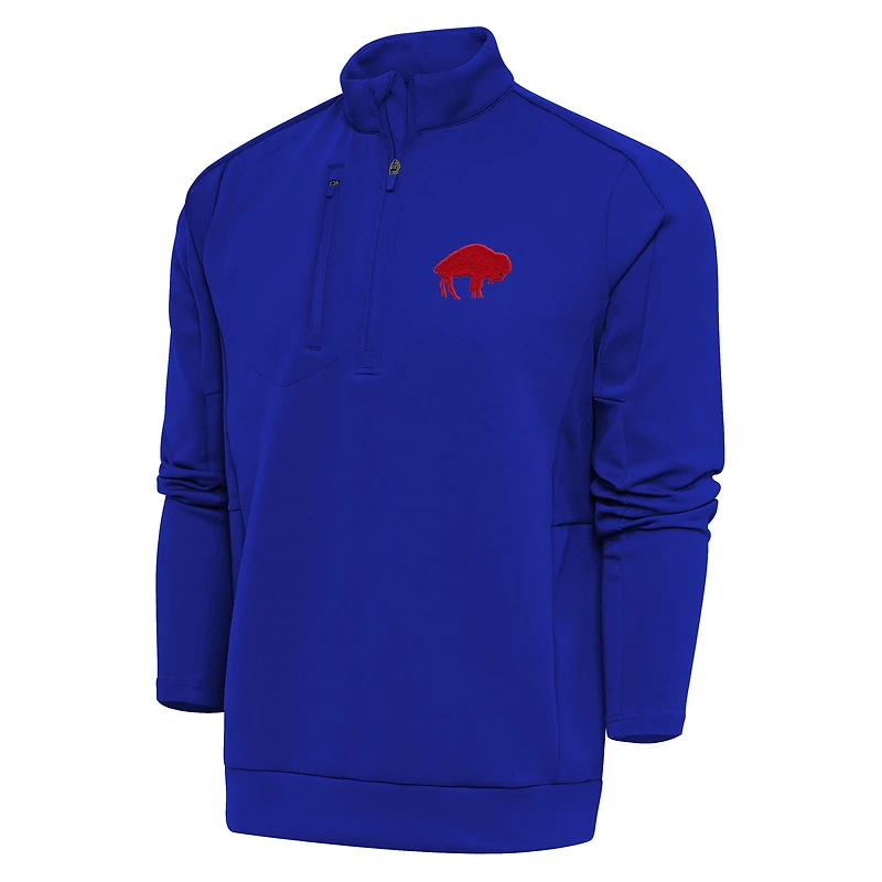Pull-over à fermeture éclair quart de tour pour homme Antigua Royal Buffalo Bills Throwback Logo Generation