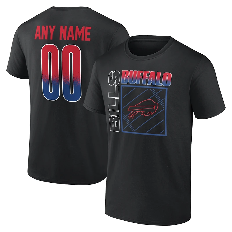 T-shirt noir pour homme Buffalo Bills Home Field Pop personnalisé avec nom et numéro