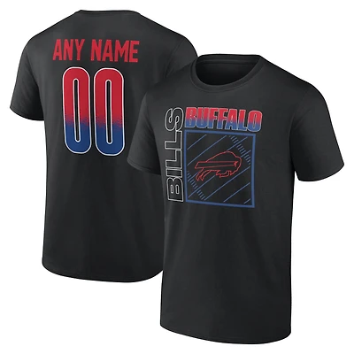 T-shirt noir pour homme Buffalo Bills Home Field Pop personnalisé avec nom et numéro