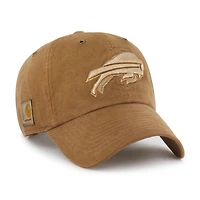 Casquette ajustable Carhartt x '47 Buffalo Bills marron, coloris teint, modèle Clean Up pour homme