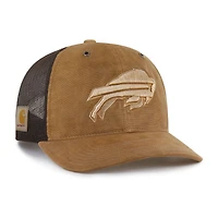 Casquette trucker Carhartt x '47 marron Buffalo Bills pour homme, ajustable