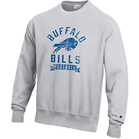 Men's Champion  Heather Gray Buffalo Bills Reverse Weave Fleece Pullover Sweatshirt
