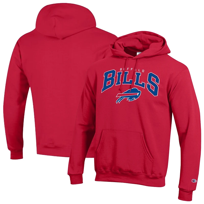 Men's Champion Royal Buffalo Bills Powerblend Arch over Logo Hoodie
