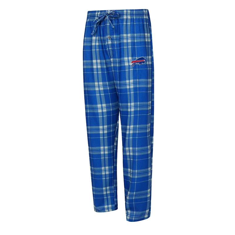 Men's Concepts Sport Royal/Heather Gray Buffalo Bills Regulate Long Sleeve T-Shirt and Plaid Pant Set