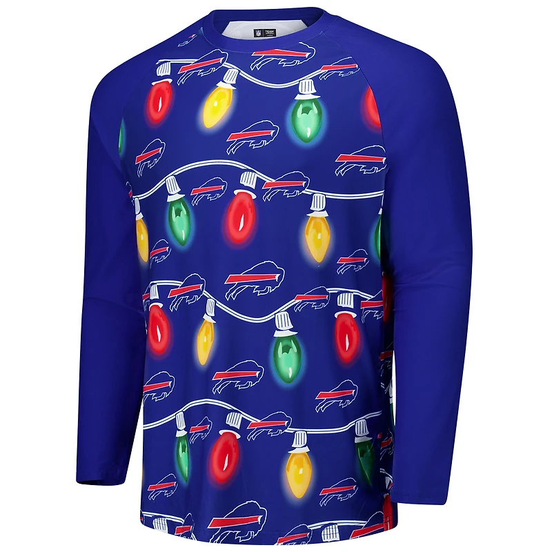 Ensemble t-shirt à manches longues et pantalon en tricot raglan Garland de Concepts Sport Royal Buffalo Bills pour hommes