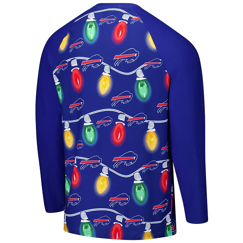 Ensemble t-shirt à manches longues et pantalon en tricot raglan Garland de Concepts Sport Royal Buffalo Bills pour hommes