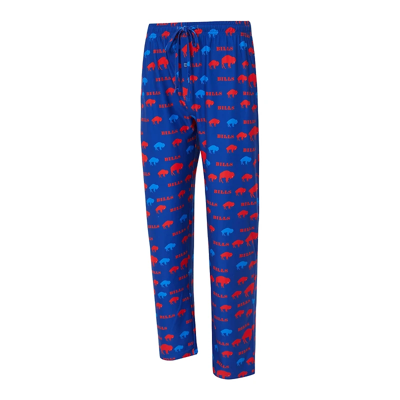 Men's Concepts Sport Royal Buffalo Bills Retro Mosaic Allover Print Knit Pants
