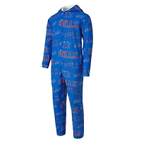 Combinaison pour homme Concepts Sport Royal Buffalo Bills Shuffle en micropolaire à imprimé intégral et fermeture éclair