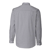 Chemise à manches longues boutonnée Cutter & Buck pour homme, coloris anthracite, logo rétro des Buffalo Bills, en tissu vichy extensible facile d'entretien.
