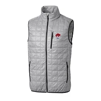 Men's Cutter & Buck Gray Buffalo Bills Throwback Logo Big Tall Rainier PrimaLoft Eco Insulated Full-Zip Puffer Vest