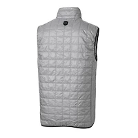 Men's Cutter & Buck Gray Buffalo Bills Throwback Logo Big Tall Rainier PrimaLoft Eco Insulated Full-Zip Puffer Vest