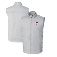 Men's Cutter & Buck Gray Buffalo Bills Throwback Logo Big Tall Stealth Hybrid Quilted Windbreaker Full-Zip Vest