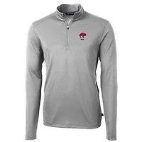 Pull-over gris Buffalo Bills à col rond et fermeture éclair quart de tour pour homme, coupeur buck, avec logo rétro, en piqué écologique recyclé, couleur grande taille