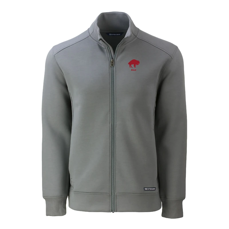 Veste zippée intégrale recyclée pour homme, coupe-vent et buck grise Buffalo Bills Throwback Roam