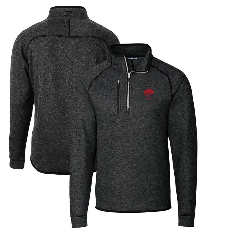 Pull-over en tricot demi-zippé avec logo rétro des Buffalo Bills pour homme, Cutter & Buck