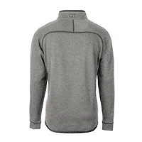 Men's Cutter & Buck Heather Gray Buffalo Bills Throwback Logo Mainsail Sweater-Knit Half-Zip Pullover Jacket