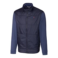 Men's Cutter & Buck Navy Buffalo Bills Big Tall Stealth Hybrid Quilted Full-Zip Windbreaker Jacket