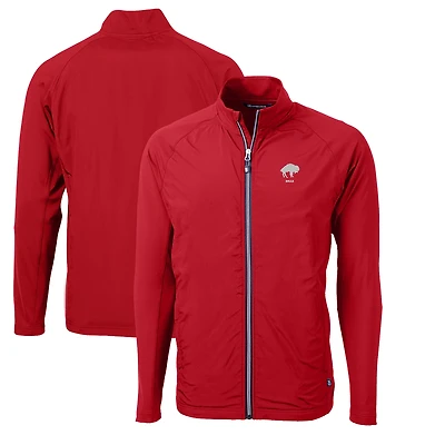 Men's Cutter & Buck Red Buffalo Bills Adapt Eco Knit Hybrid Recycled Big Tall Full-Zip Throwback Jacket