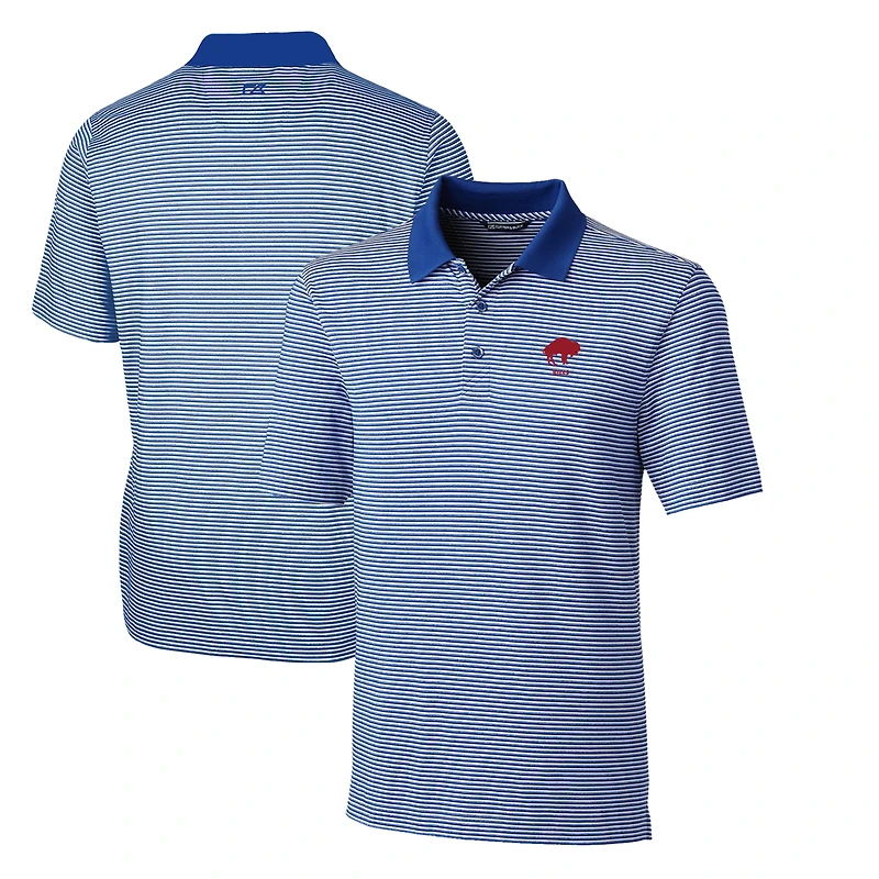 Men's Cutter & Buck Royal Buffalo Bills Throwback Logo Big Tall Forge Tonal Stripe Stretch Polo